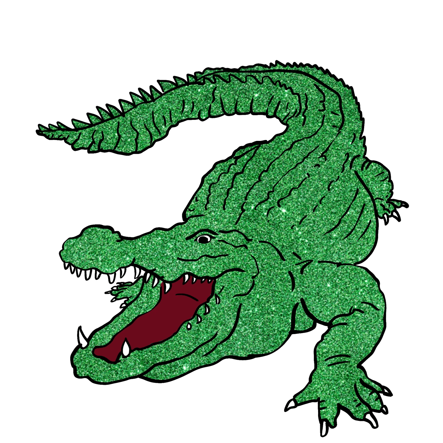 Glitter Crocodile - DTF Ready to Press - Heat Press Transfer