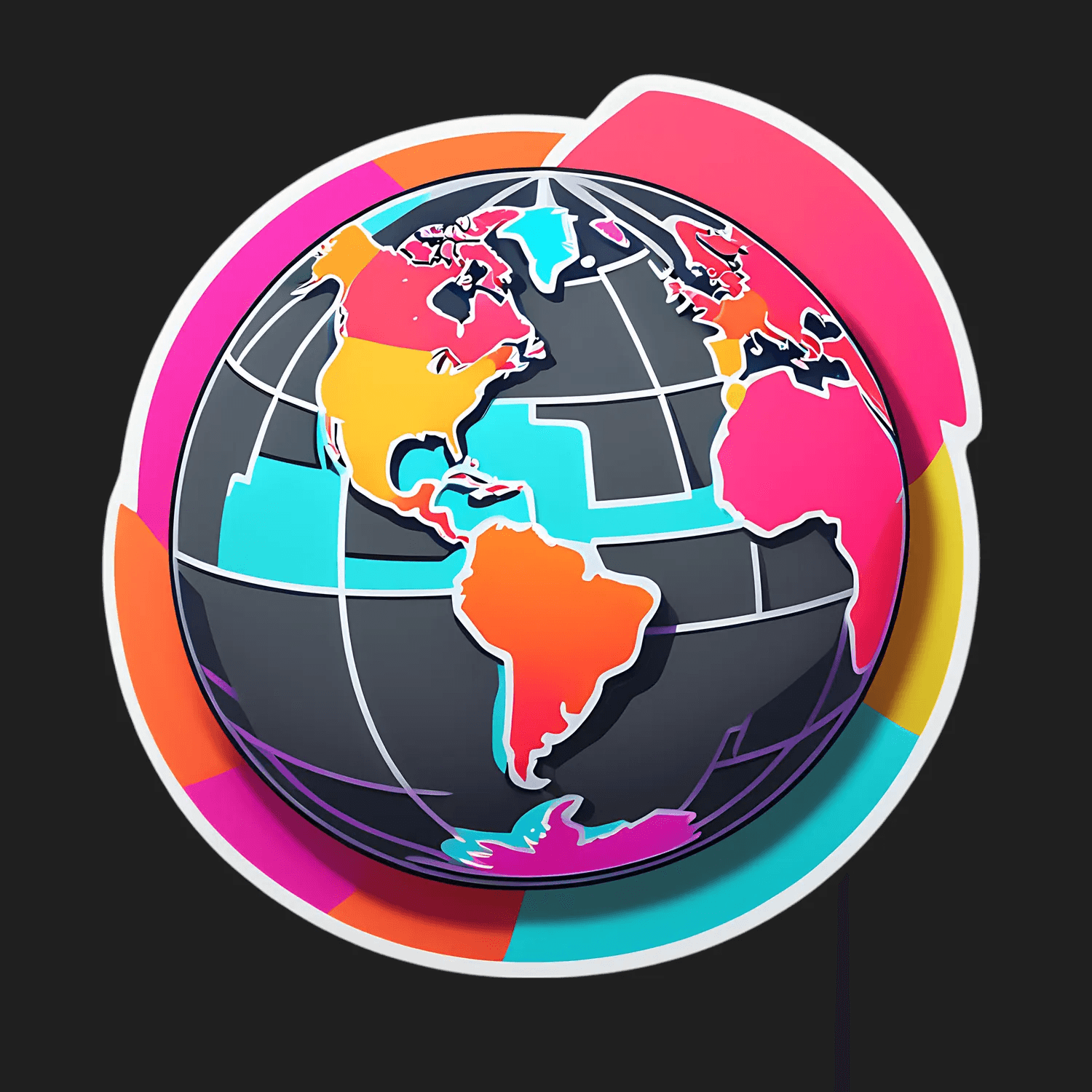 Global Map Colorful Sticker Heat Press Transfer global-map-colorful-sticker-heat-press-transfer