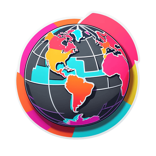 Global Map Colorful - Sticker - Heat Press Transfer