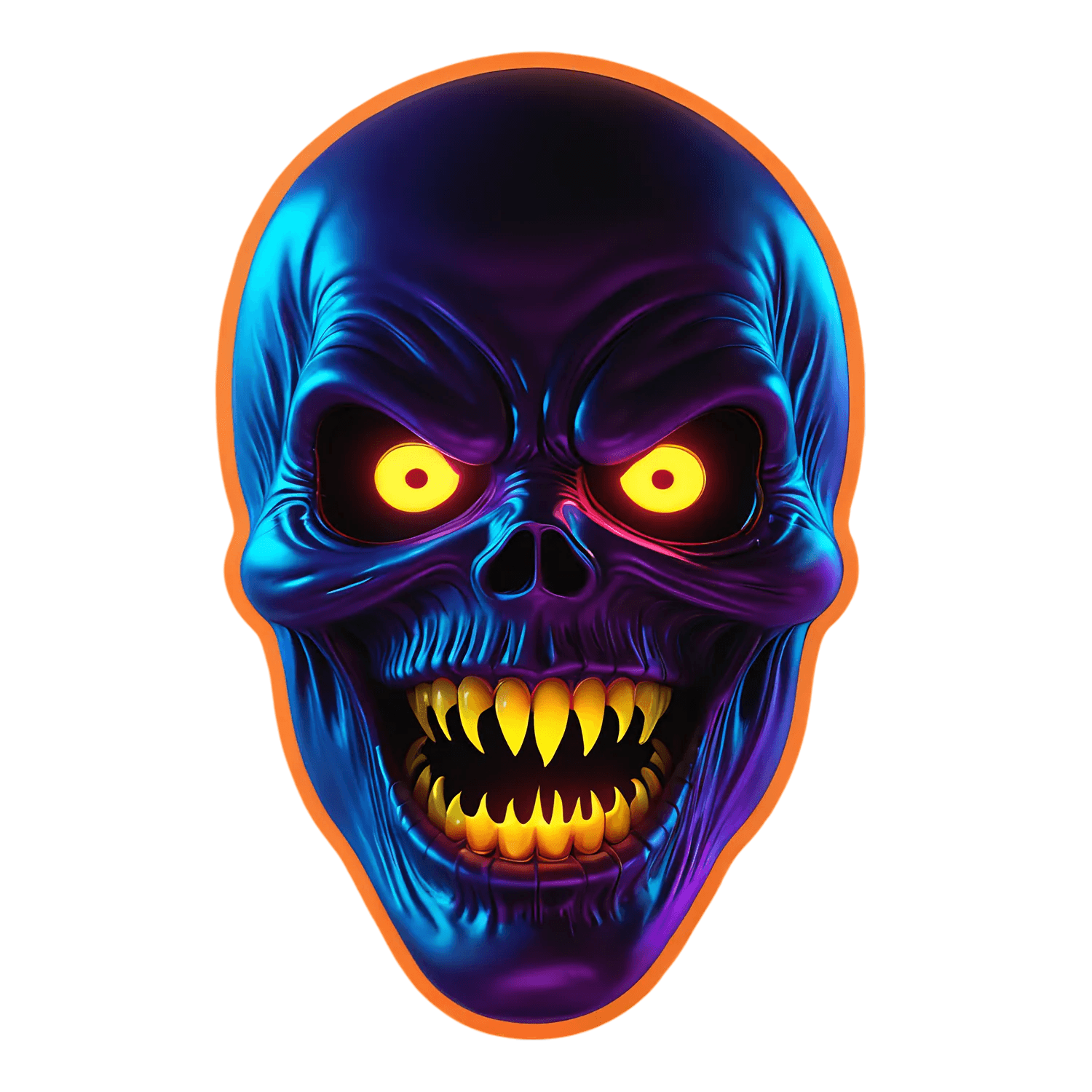 Glow Skull Sticker - High-Impact UV Decal - Heat Press Transfer