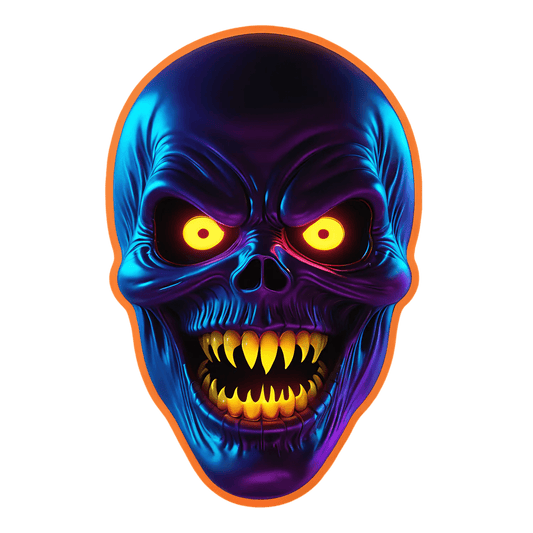 Glow Skull Sticker - High-Impact UV Decal - Heat Press Transfer
