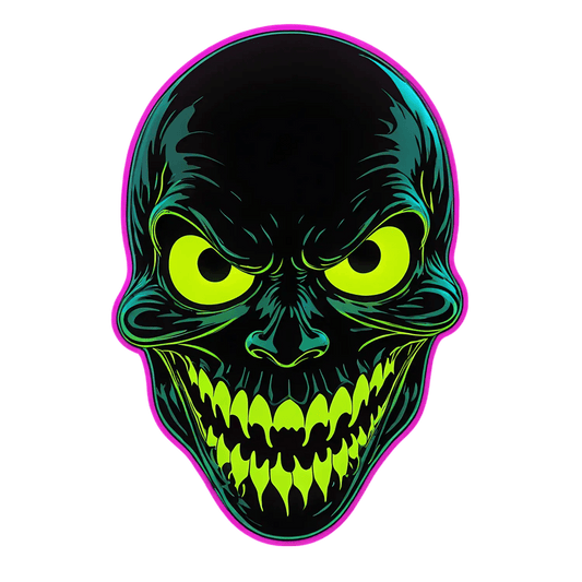 Glowing Demon Skull - Sticker - Heat Press Transfer