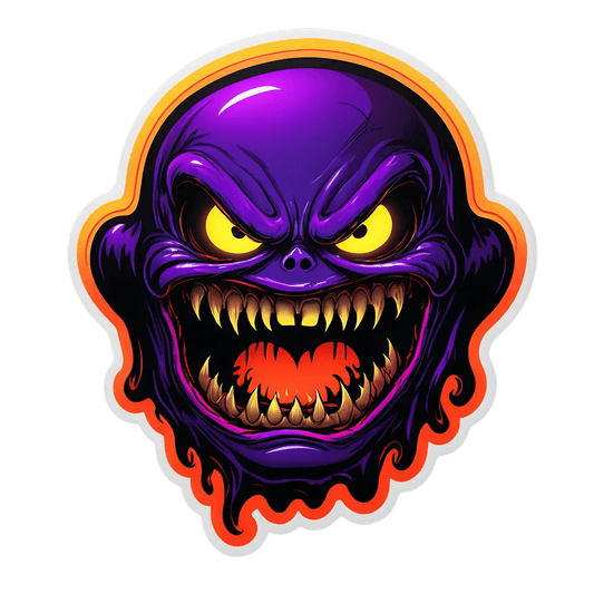 Glowing Evil Skull - UV DTF Sticker - Heat Press Transfer
