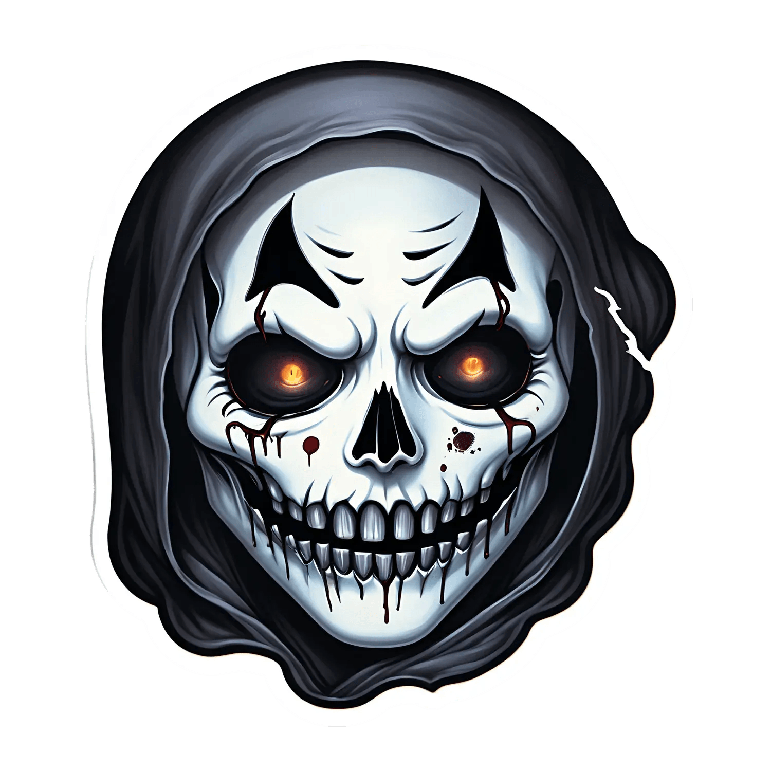 Glowing Eyes Skull - Sticker - Heat Press Transfer