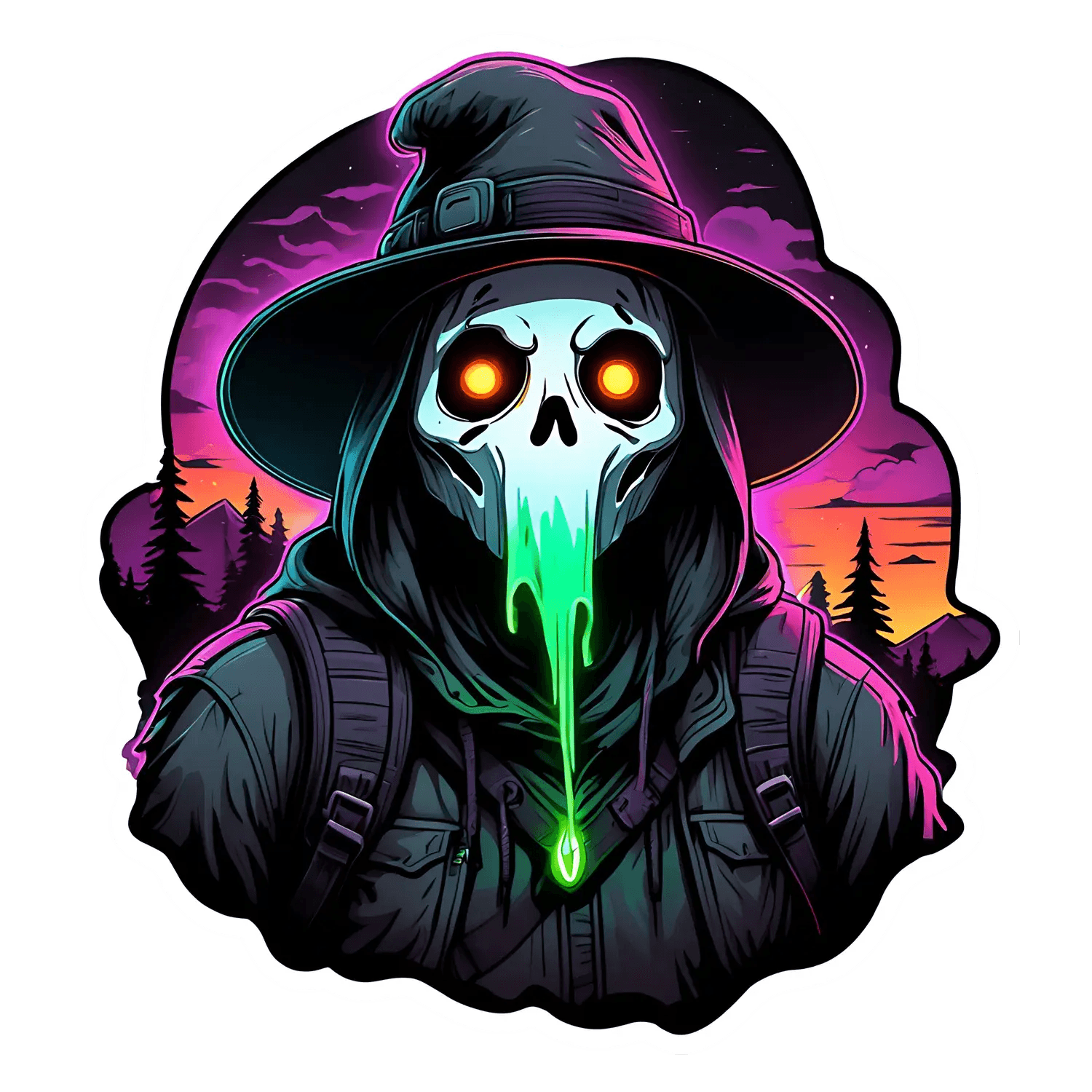 Glowing Reaper - UV DTF Sticker - Heat Press Transfer