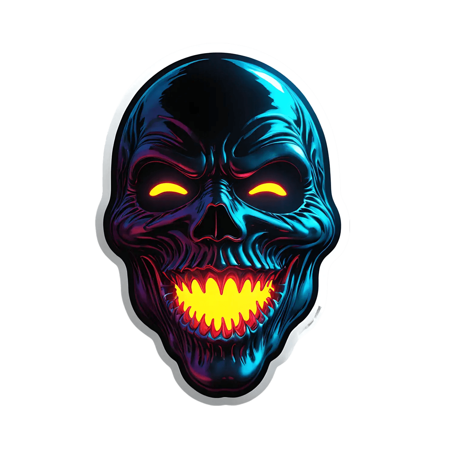 Glowing Skull Sticker - UV DTF - Heat Press Transfer