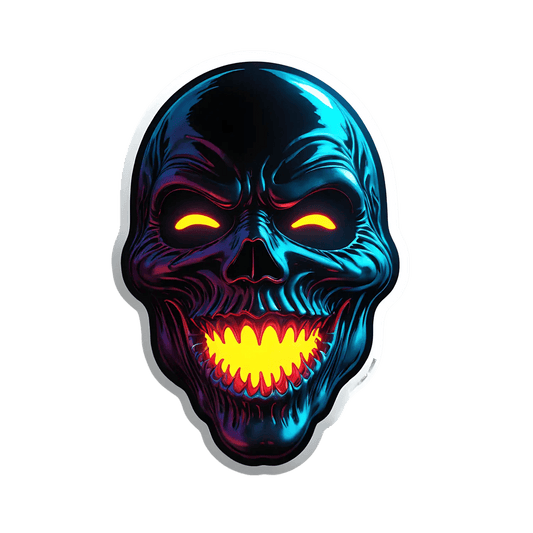 Glowing Skull Sticker - UV DTF - Heat Press Transfer