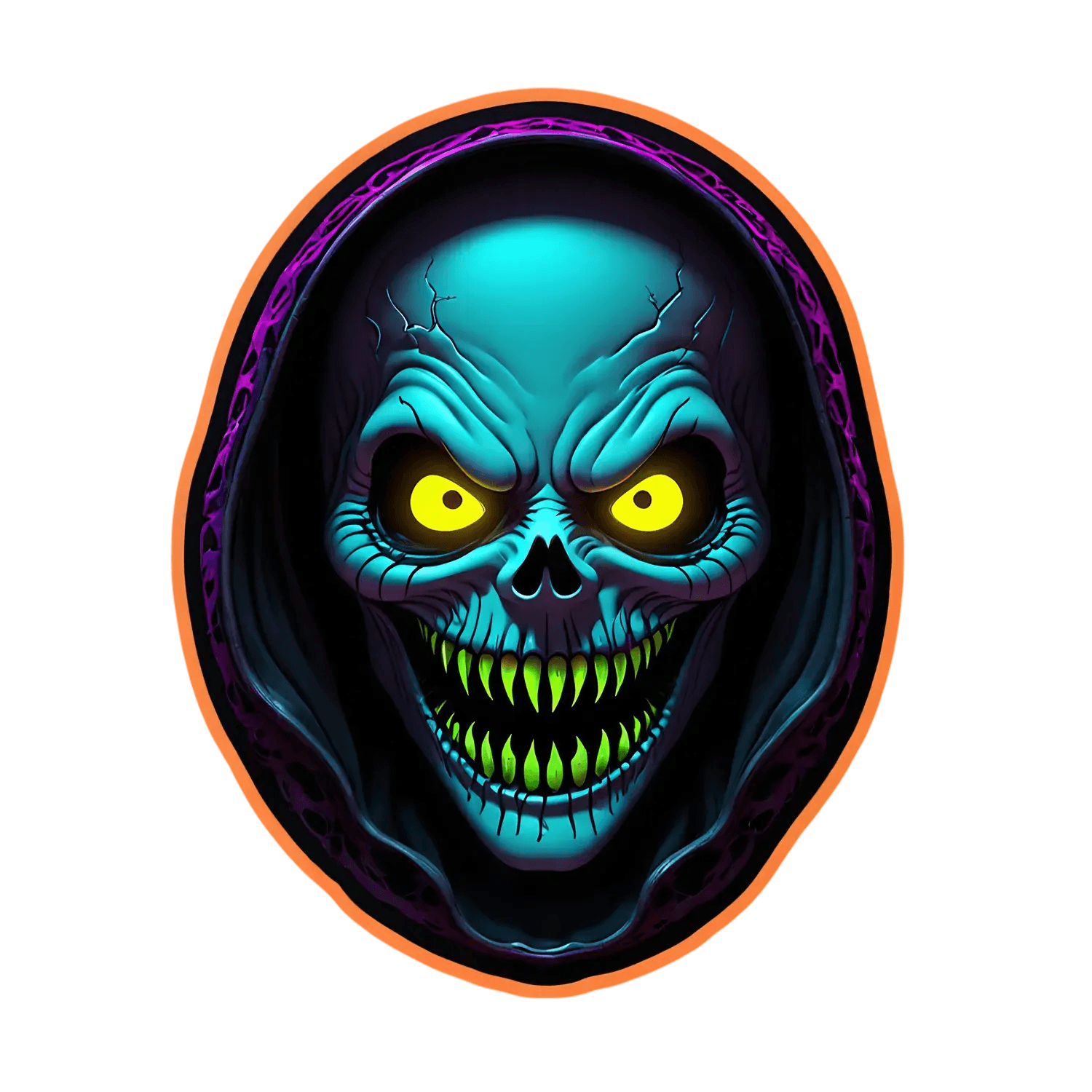 Glowing Skull - UV DTF Sticker - Heat Press Transfer