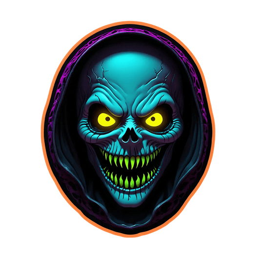 Glowing Skull - UV DTF Sticker - Heat Press Transfer
