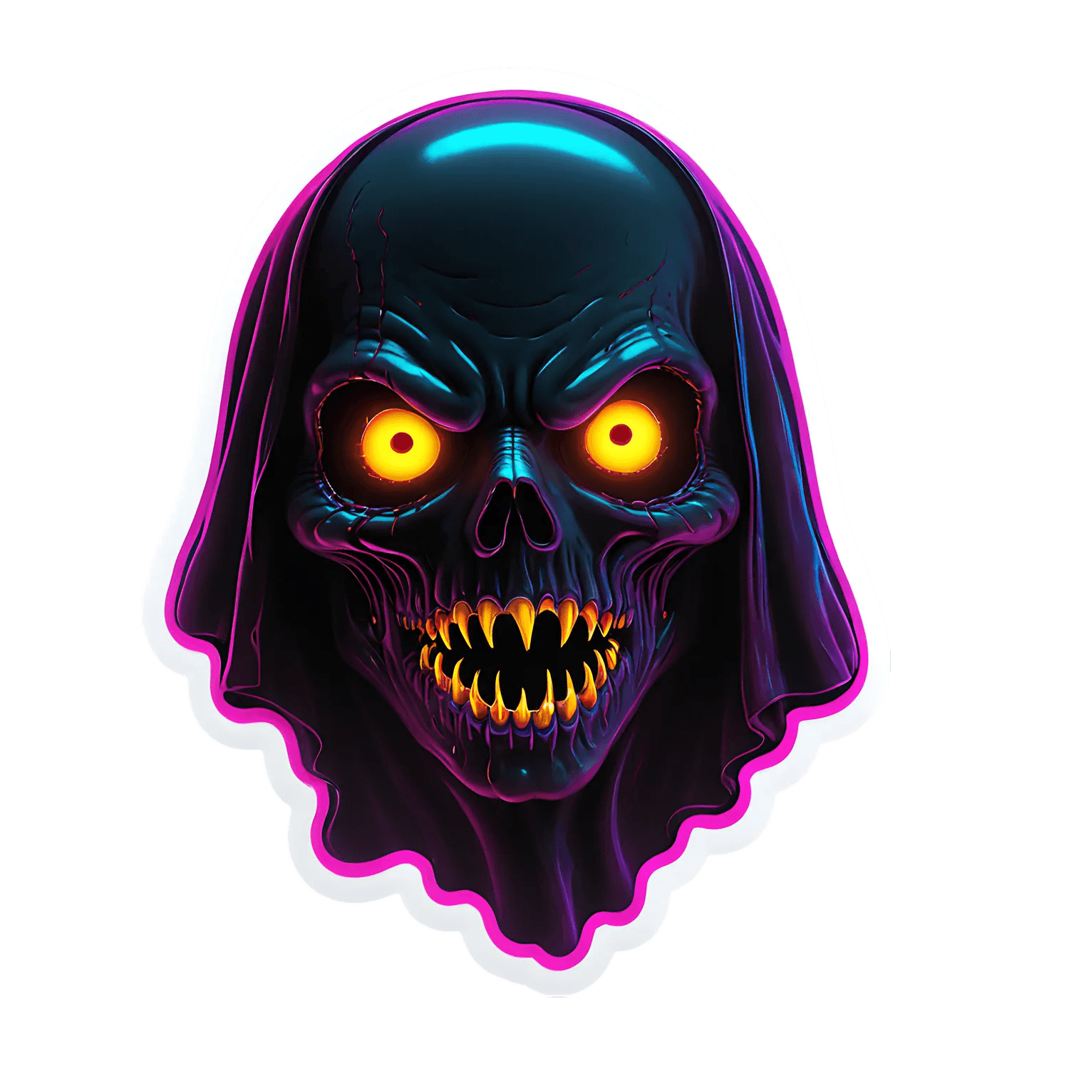 Glowing Skull - Glow-in-the-Dark Sticker - Heat Press Transfer