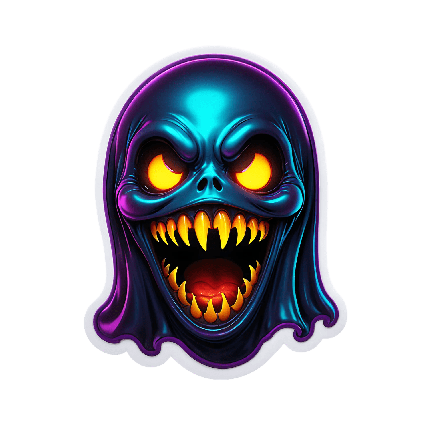 Glowing Skull - Sticker - Heat Press Transfer