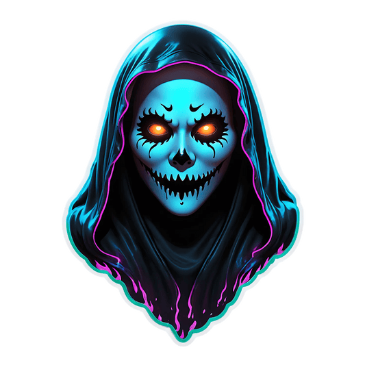 Glowing Skull - UV Sticker - Heat Press Transfer