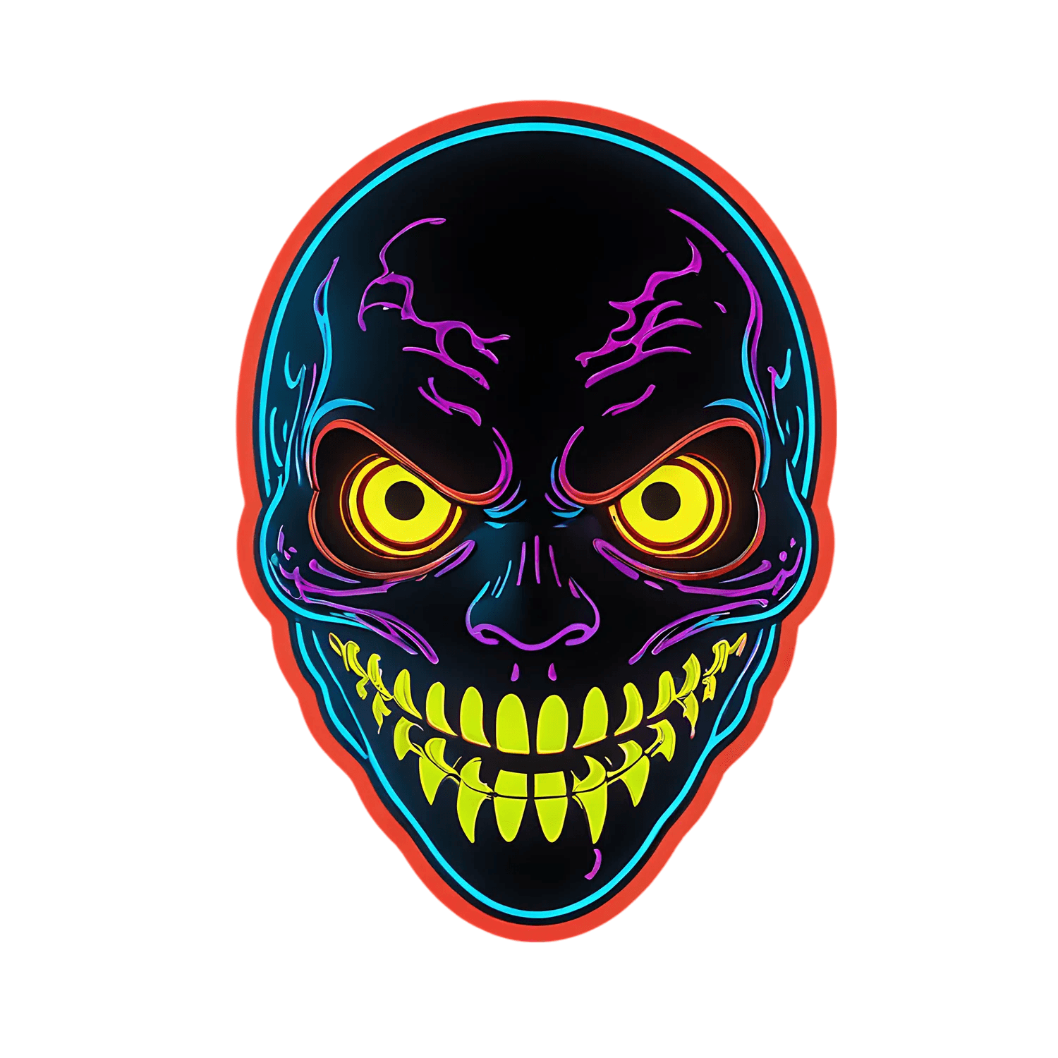Glowing Skull Sticker - Halloween UV DTF - Heat Press Transfer