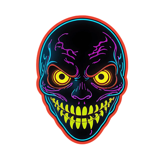 Glowing Skull Sticker - Halloween UV DTF - Heat Press Transfer