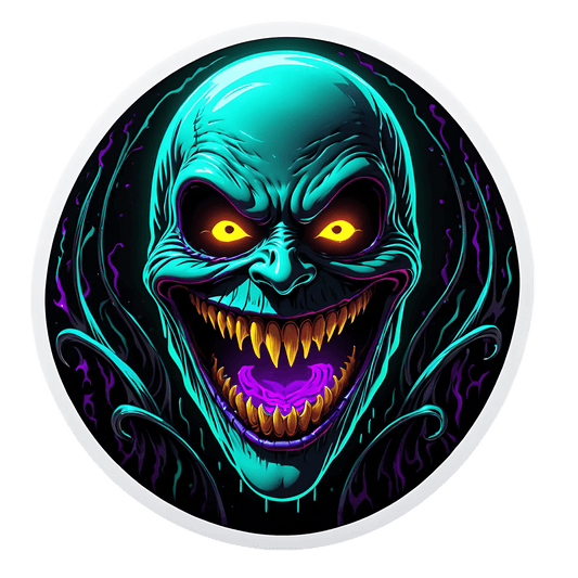 Glowing Skull Sticker - Intense Horror Theme - Heat Press Transfer