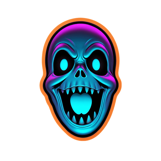 Glowing Skull Sticker - Neon Color Impact - Heat Press Transfer