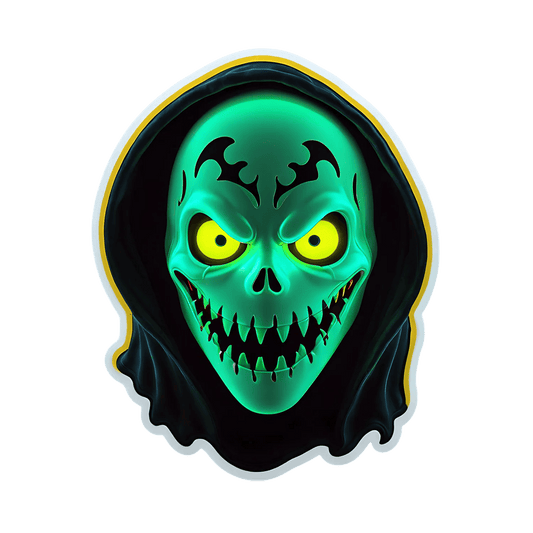 Glowing Skull Sticker - UV DTF - Heat Press Transfer
