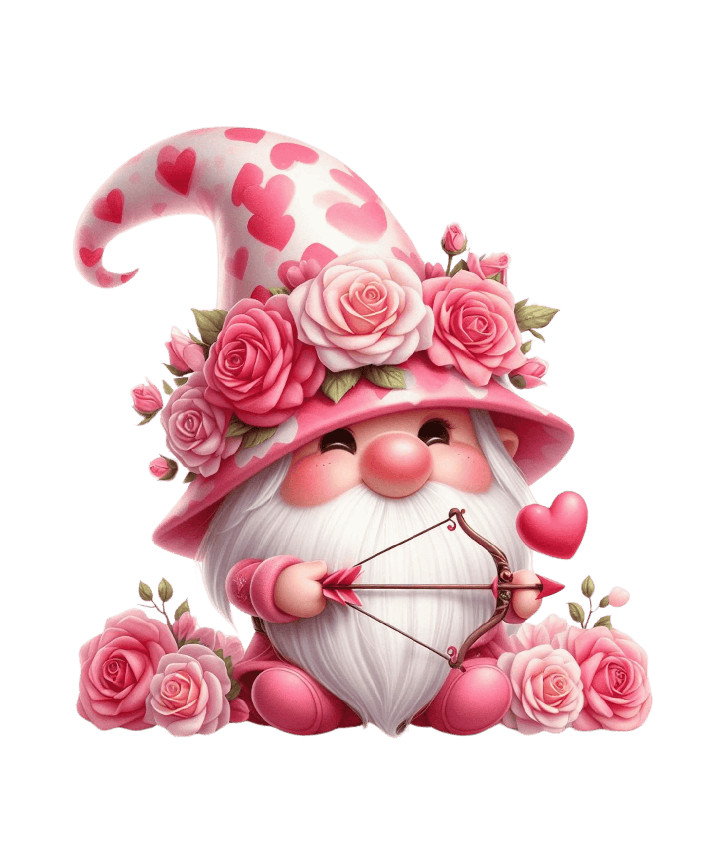 Gnome Cupid Valentine's Day Design - DTF Ready To Press - Heat Press Transfer