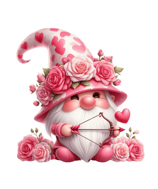 Gnome Cupid Valentine's Day Design - DTF Ready To Press - Heat Press Transfer