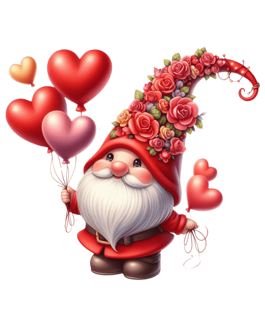 Gnome Valentine's Day Love Design - DTF Ready To Press - Heat Press Transfer