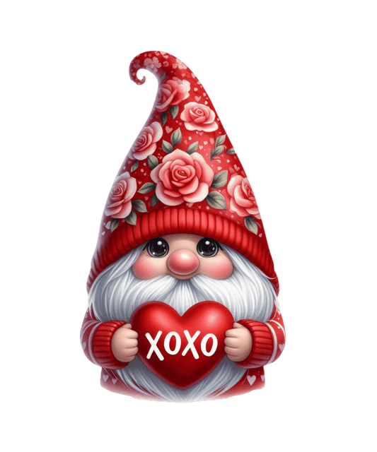 Gnome XOXO Valentine's Day Design - DTF Ready To Press - Heat Press Transfer