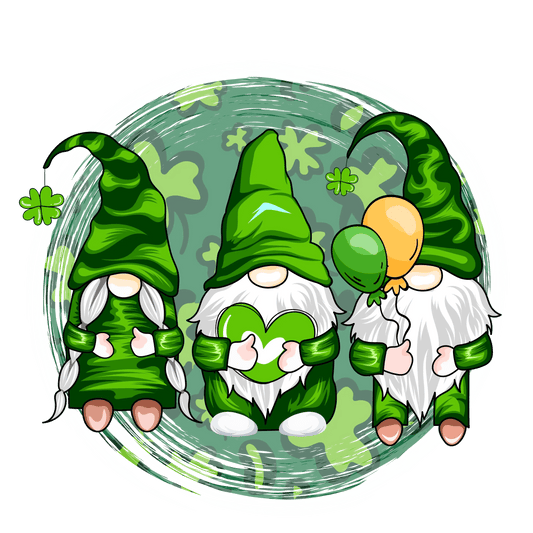 Gnomes Happy Patricks Day Design - DTF Ready To Press - Heat Press Transfer
