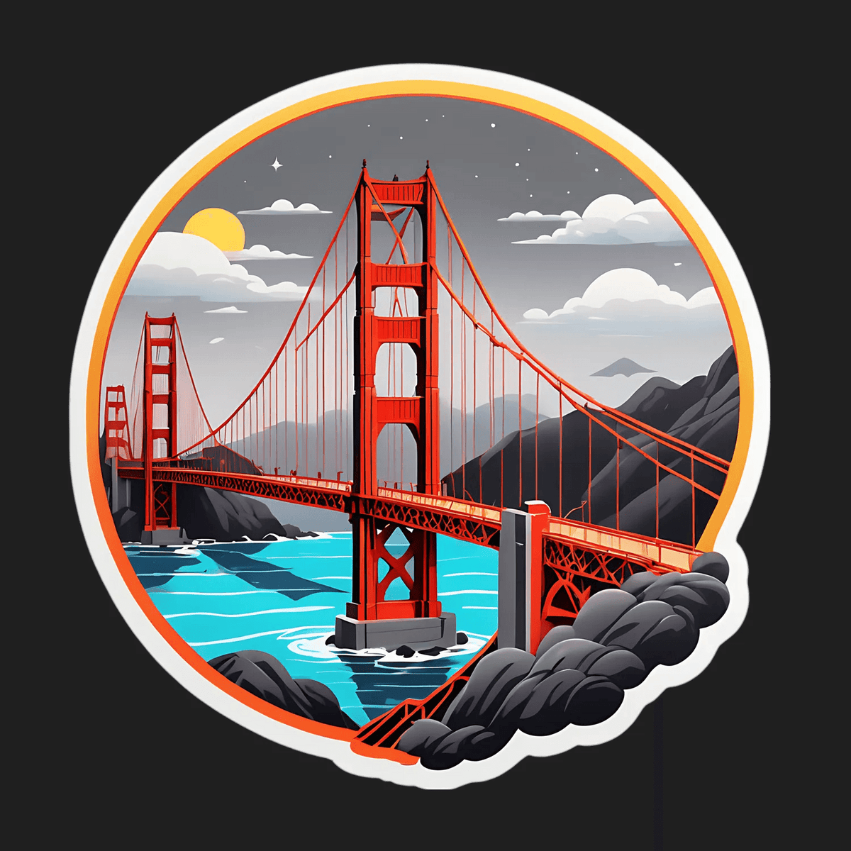 Bridge Sticker Golden Gate Bridge Sticker - UV DTF – Heat Press Transfer