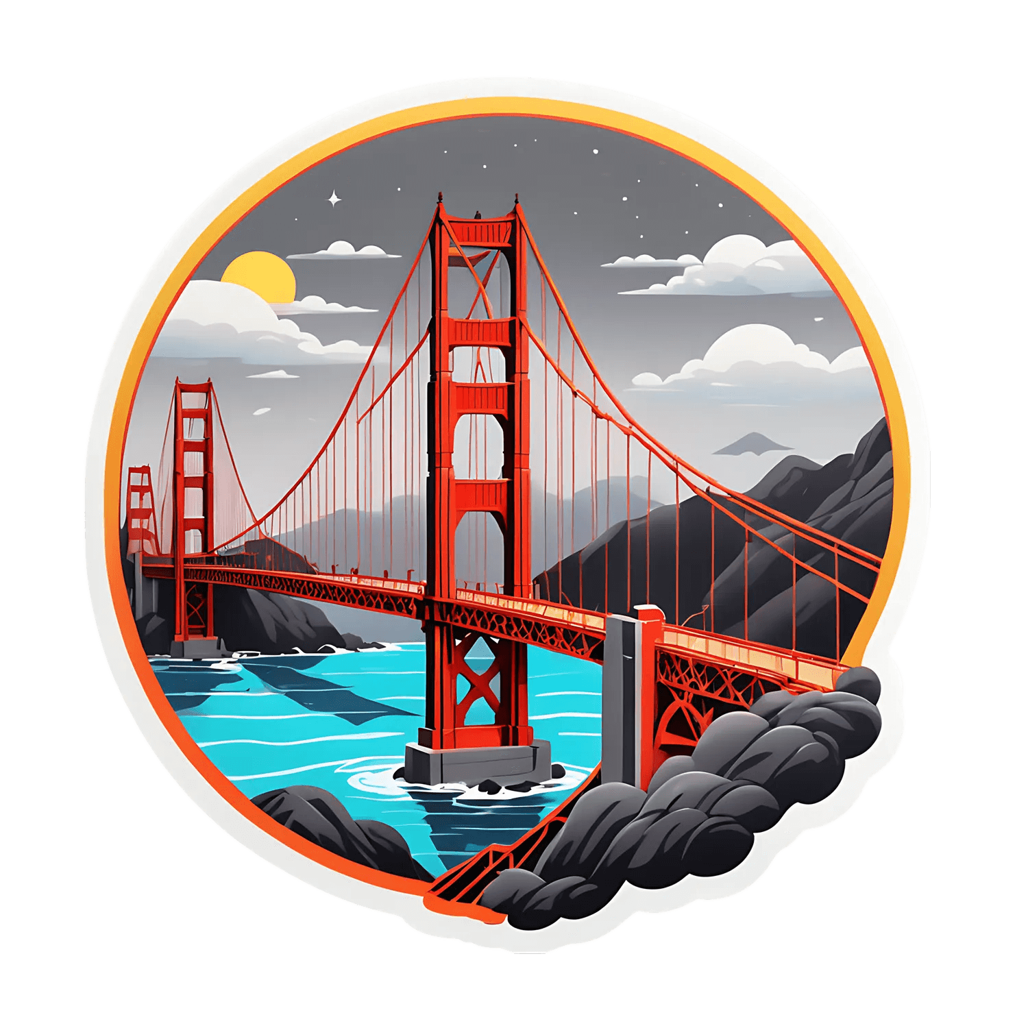 Golden Gate Bridge Sticker - UV DTF - Heat Press Transfer