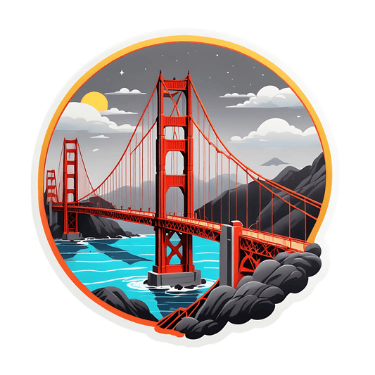 Golden Gate Bridge Sticker - UV DTF - Heat Press Transfer