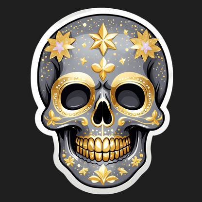 Golden Skull Art - Sticker - Heat Press Transfer
