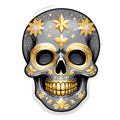Golden Skull Art - Sticker - Heat Press Transfer