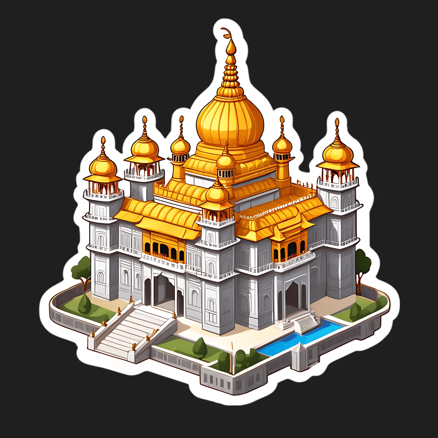 Golden Temple Illustration - Sticker - Heat Press Transfer
