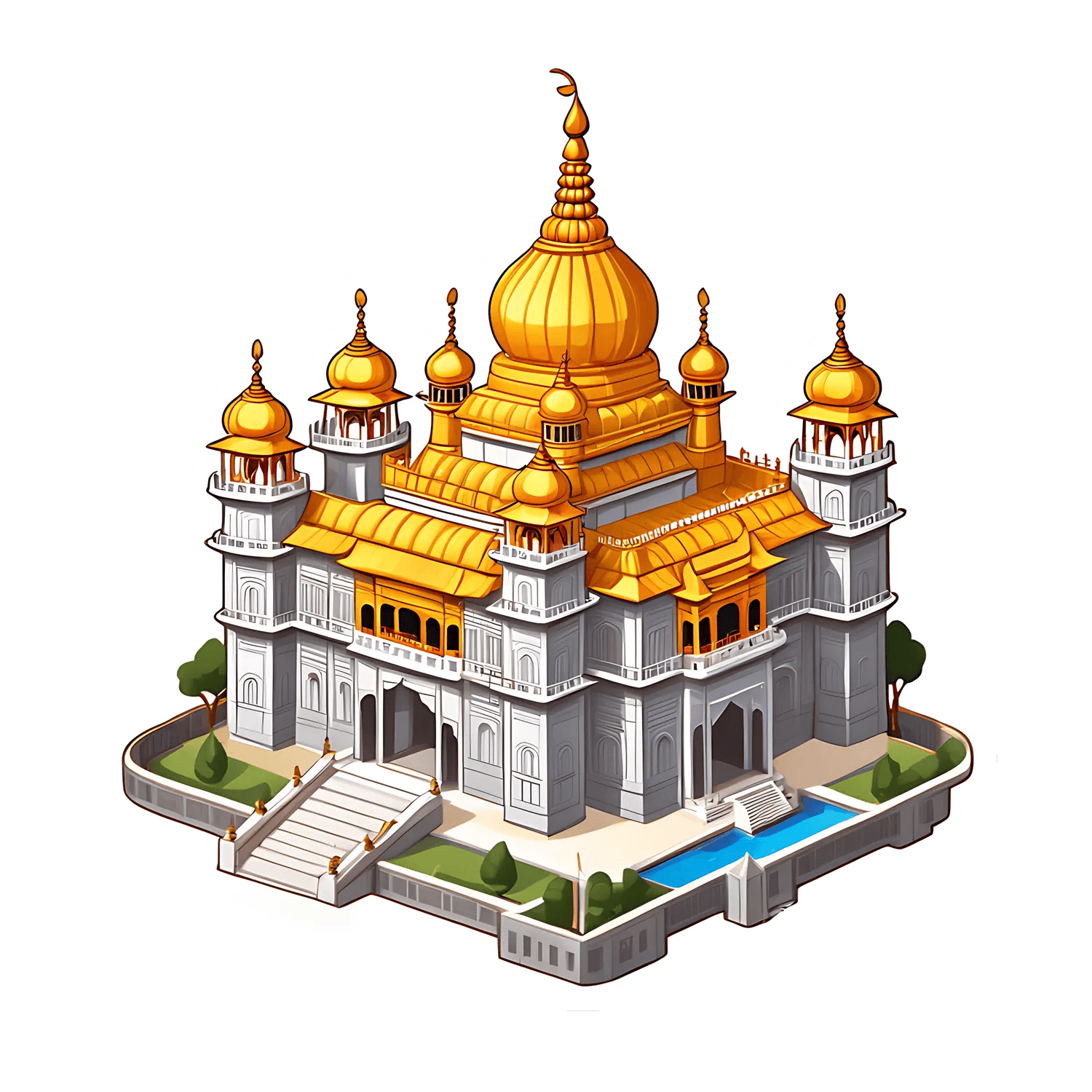 Golden Temple Illustration - Sticker - Heat Press Transfer