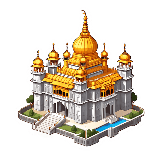 Golden Temple Illustration - Sticker - Heat Press Transfer