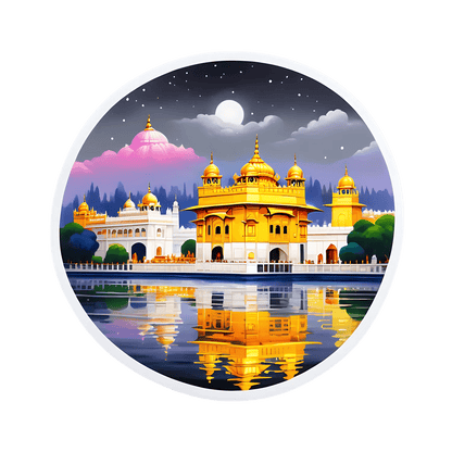 Golden Temple Night View - UV Sticker - Heat Press Transfer
