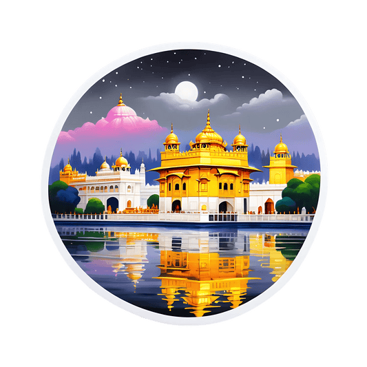 Golden Temple Night View - UV Sticker - Heat Press Transfer