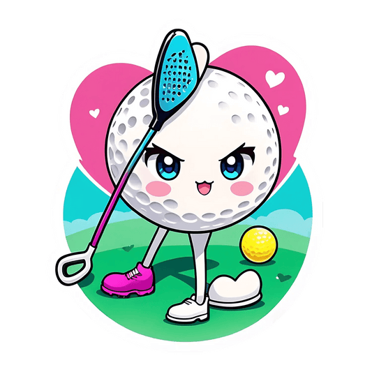 Golf Ball Character - Cute Sticker - Heat Press Transfer