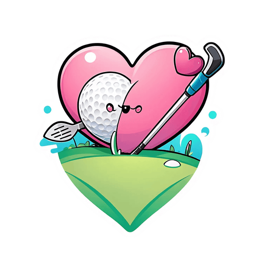 Golf Love Heart - Vinyl Sticker - Heat Press Transfer