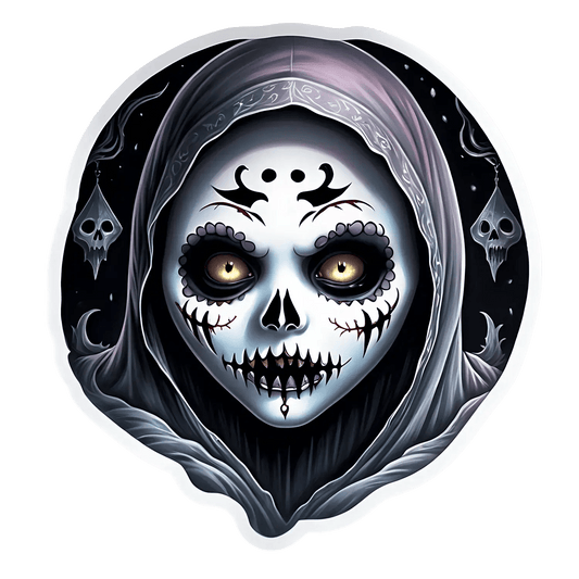 Gothic Skull Sticker - Hauntingly Beautiful UV DTF - Heat Press Transfer