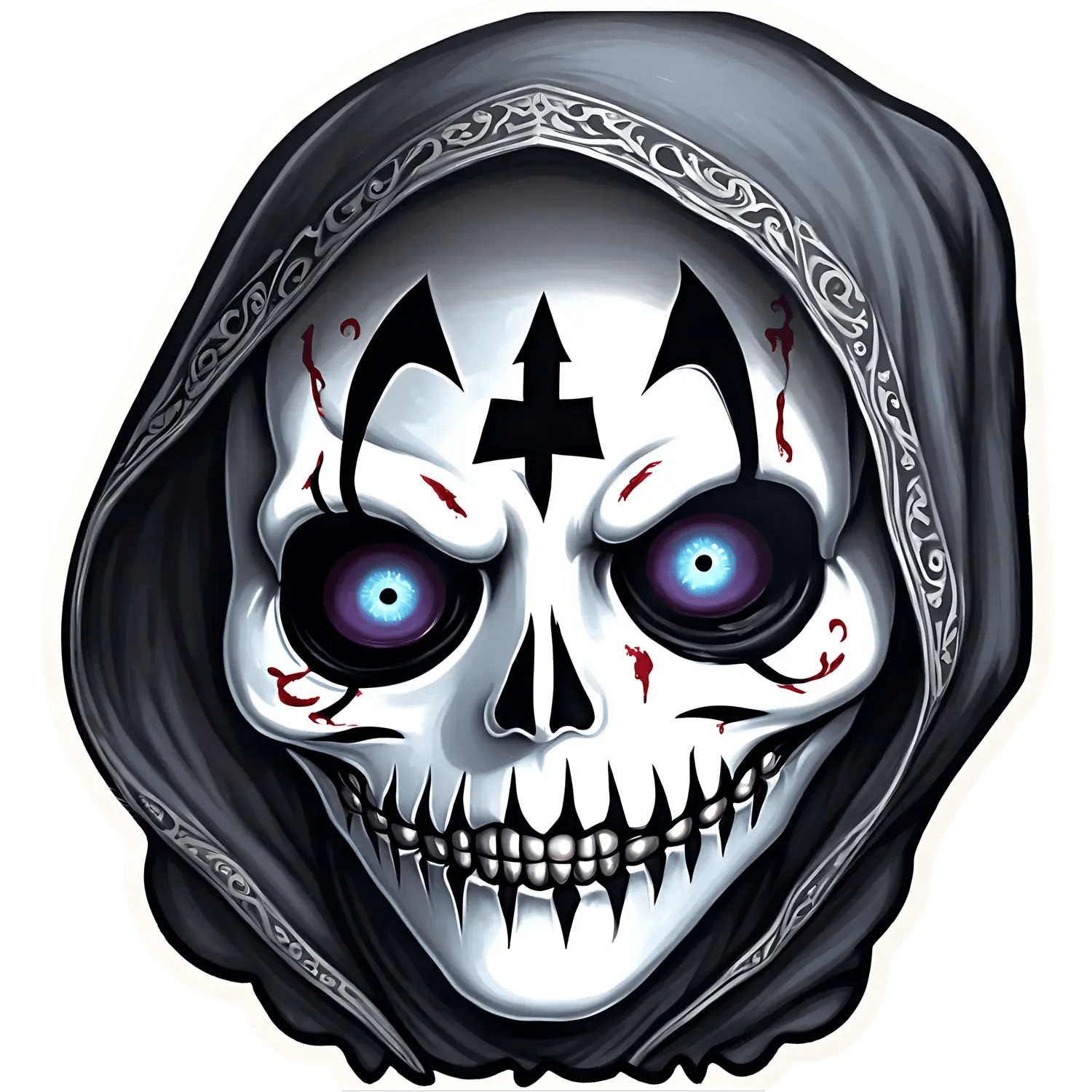 Gothic Skull Sticker - UV DTF - Heat Press Transfer