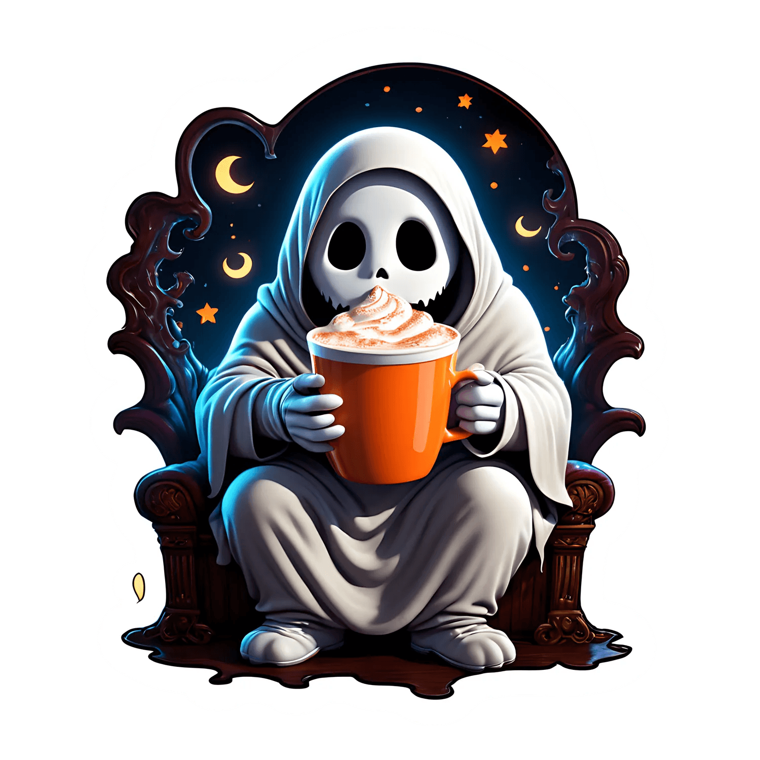 Gothic Ghost - Spooky Sticker - Heat Press Transfer