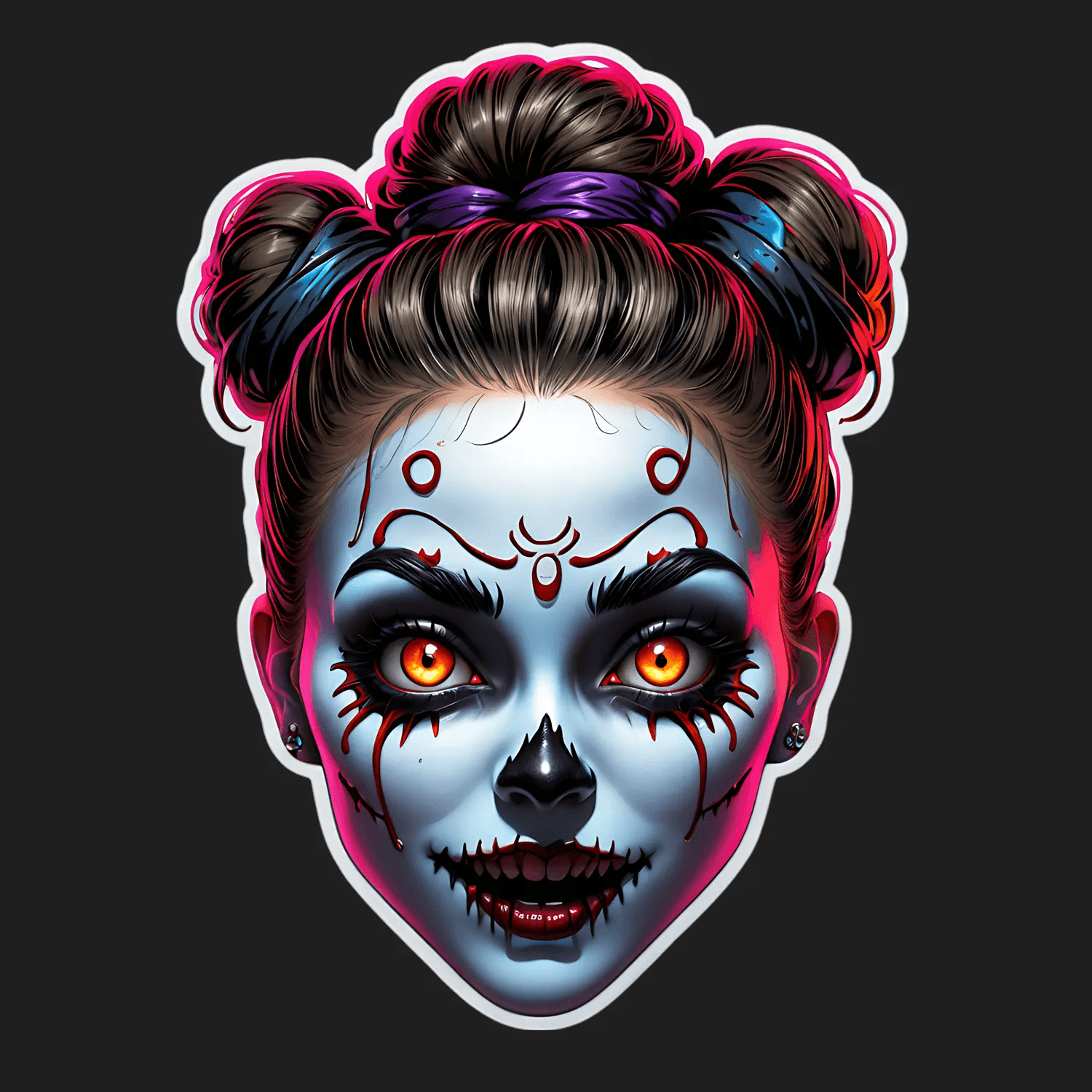 Gothic Girl Sticker - Vibrant UV DTF Art - Heat Press Transfer
