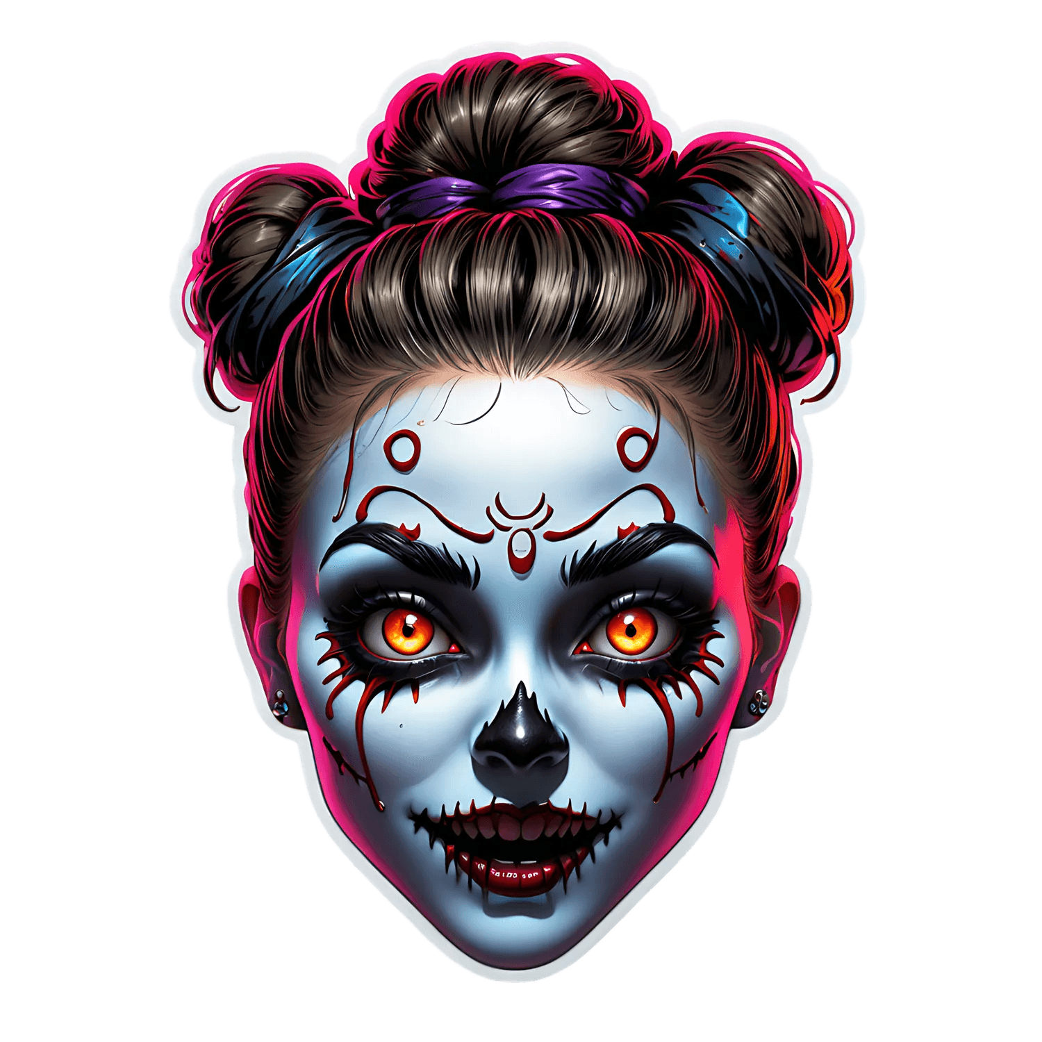 Gothic Girl Sticker - Vibrant UV DTF Art - Heat Press Transfer