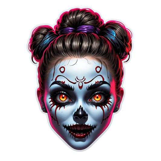 Gothic Girl Sticker - Vibrant UV DTF Art - Heat Press Transfer
