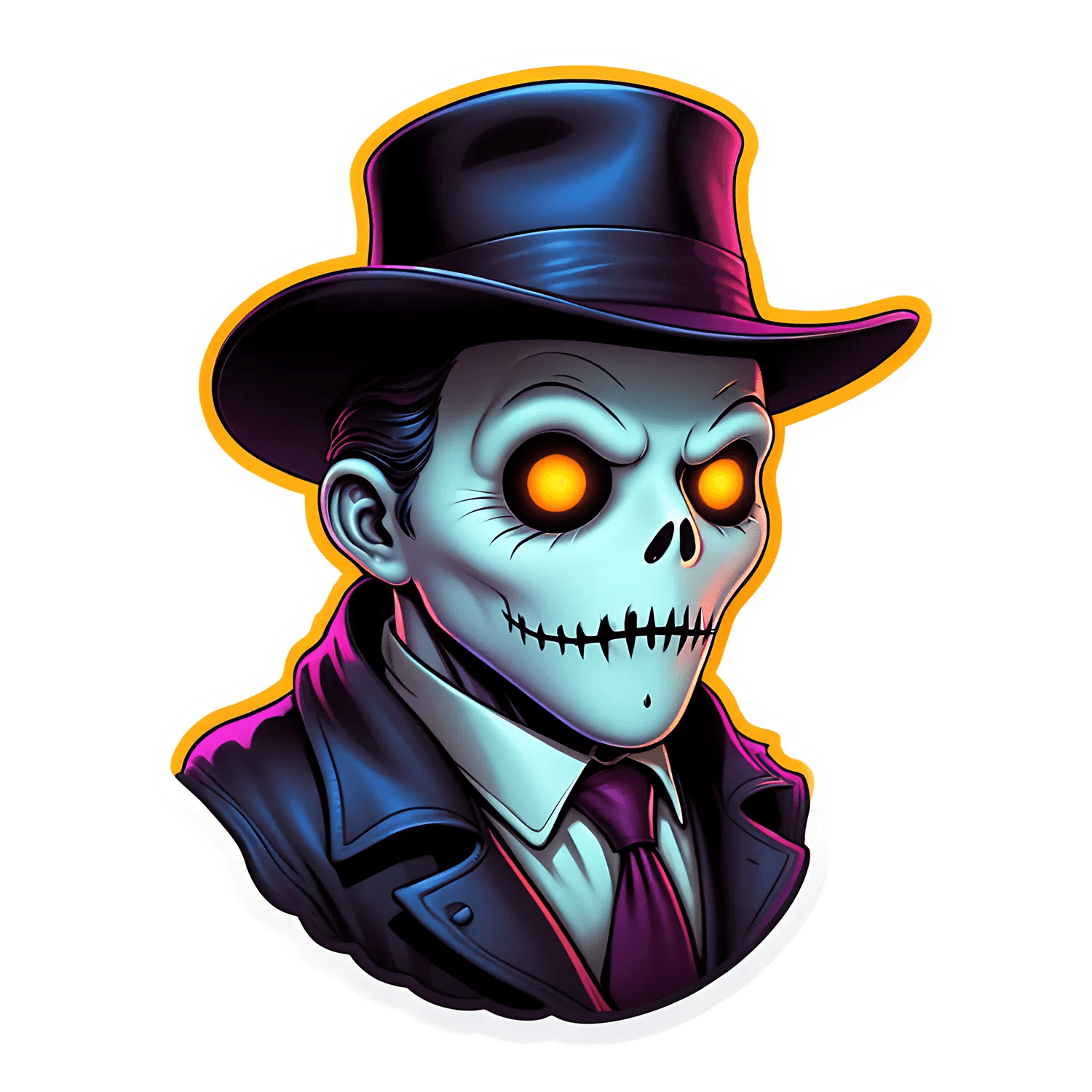 Gothic Skeleton Sticker - UV DTF - Heat Press Transfer