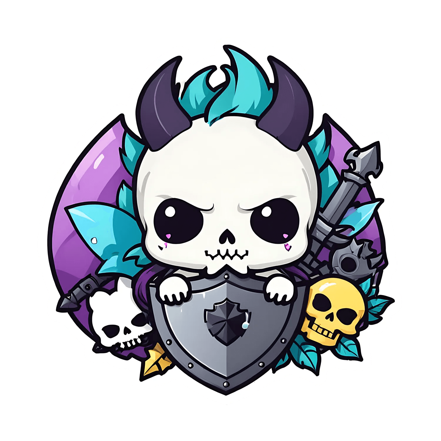 Gothic Skull - Fantasy Sticker - Heat Press Transfer
