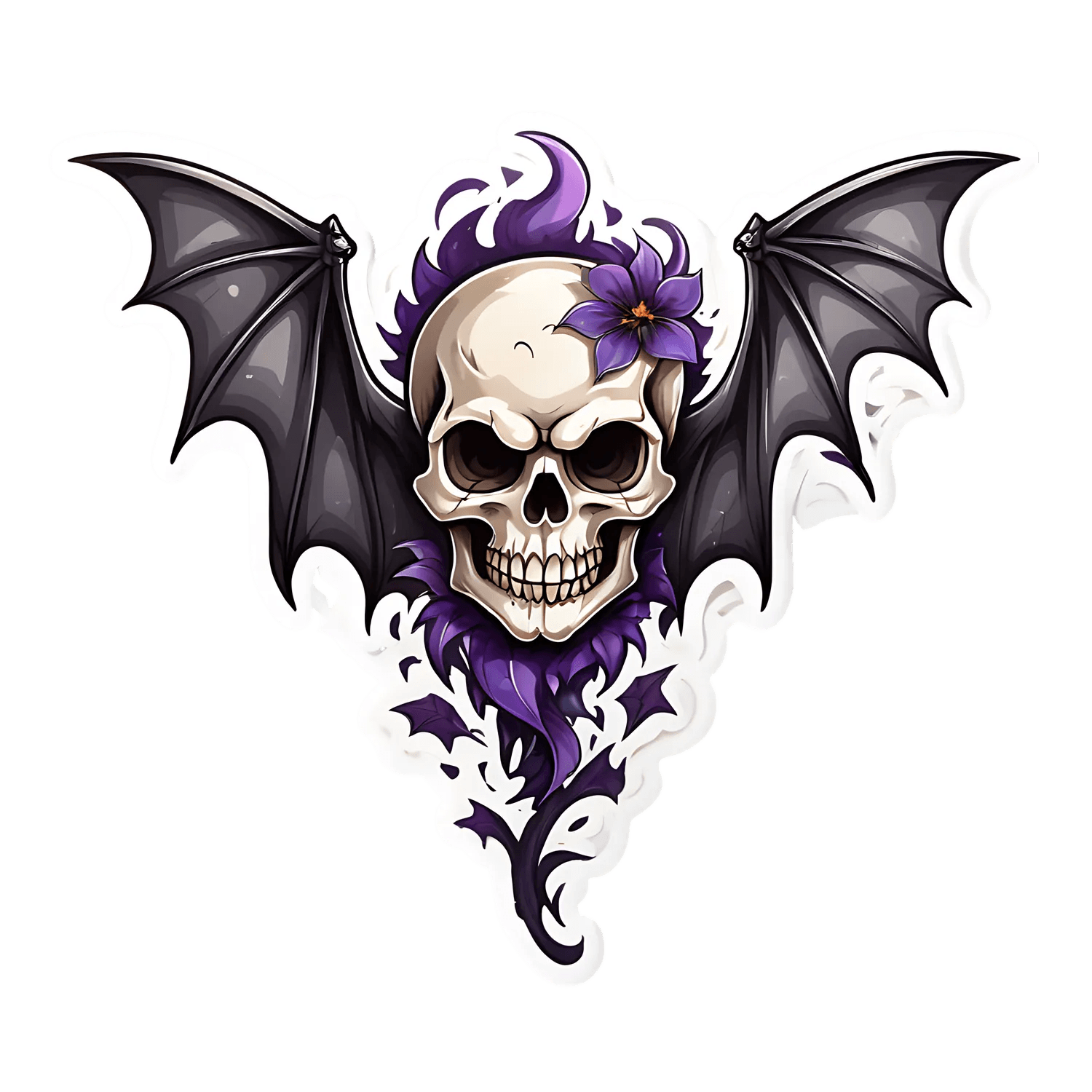 Gothic Skull Sticker - Dark Fantasy Art - Heat Press Transfer