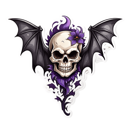 Gothic Skull Sticker - Dark Fantasy Art - Heat Press Transfer