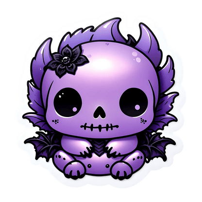 Gothic Skull Sticker - UV DTF Purple Decal - Heat Press Transfer