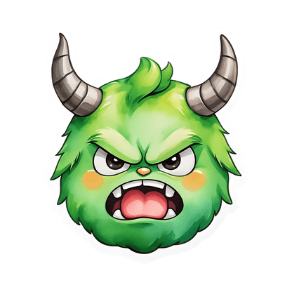 Green Monster Sticker - UV DTF Design - Heat Press Transfer